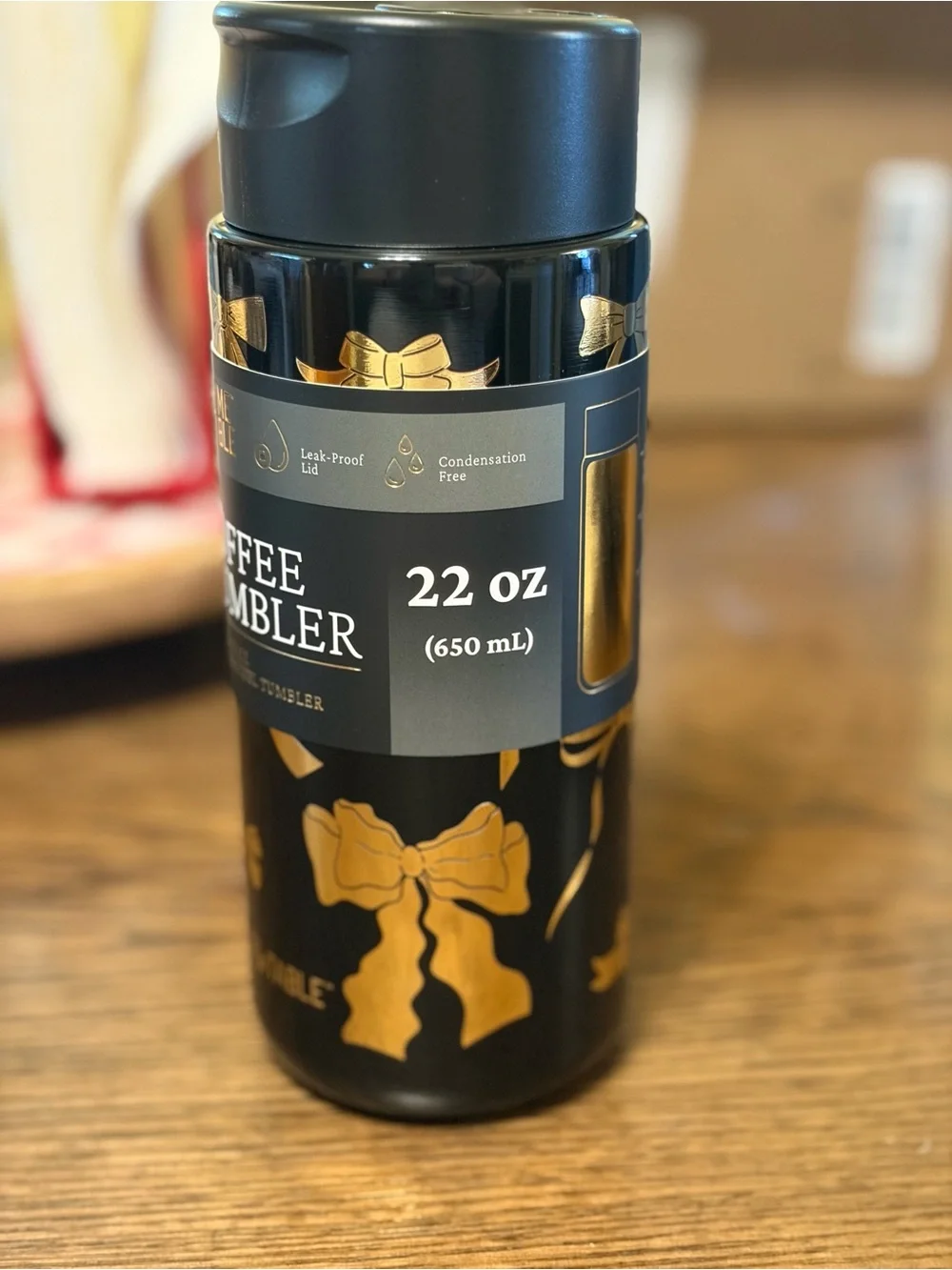 Black and Gold Coffee Tumbler